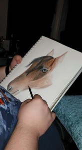 Live shot of me drawing while watching tv